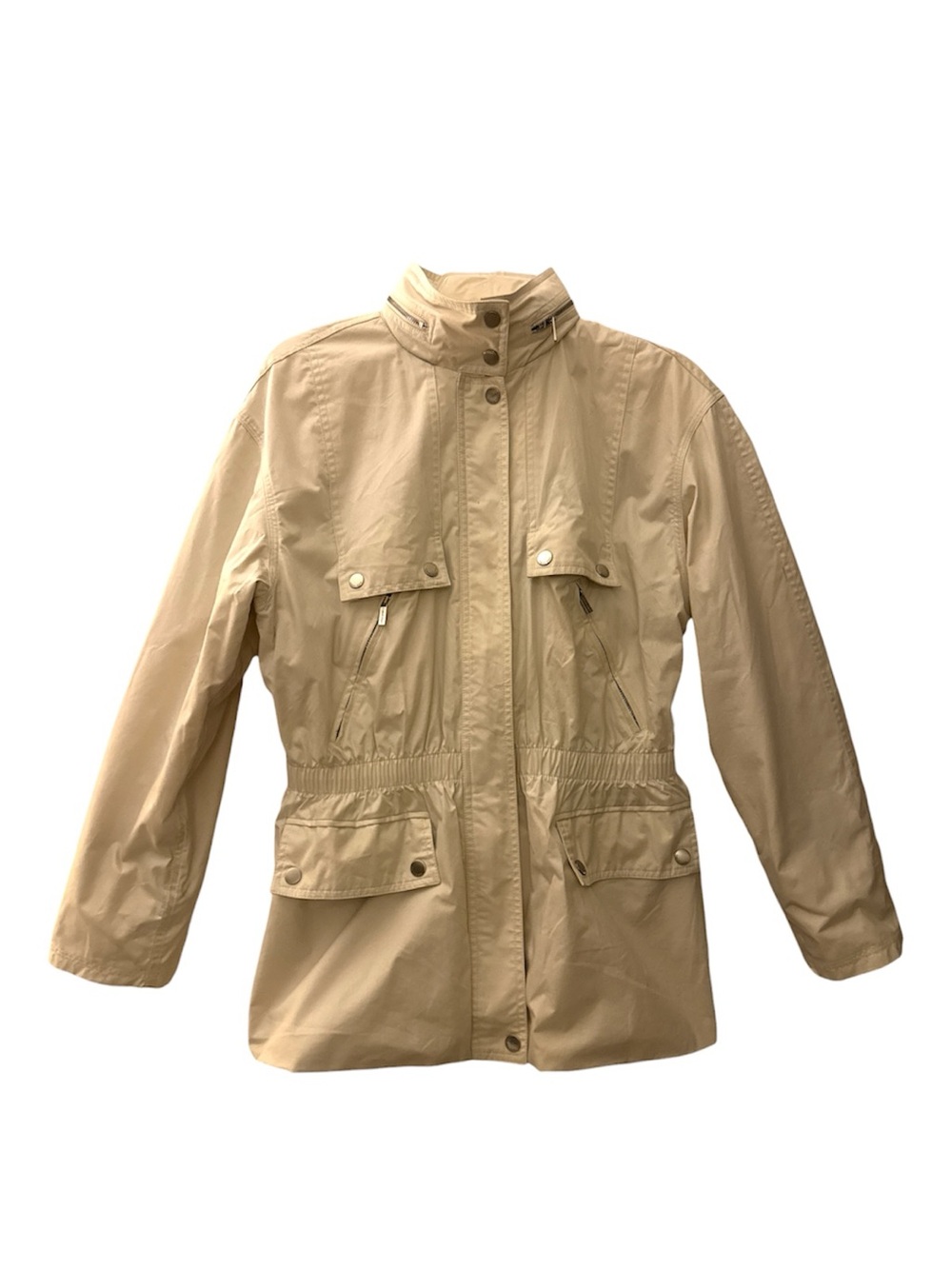 Calvin Klein Cream Utility Hooded Jacket with Cinch Waist